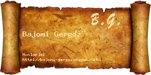 Bajomi Gergő névjegykártya